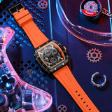 RELOJ CURREN  TOMATE/NEGRO CUR-34