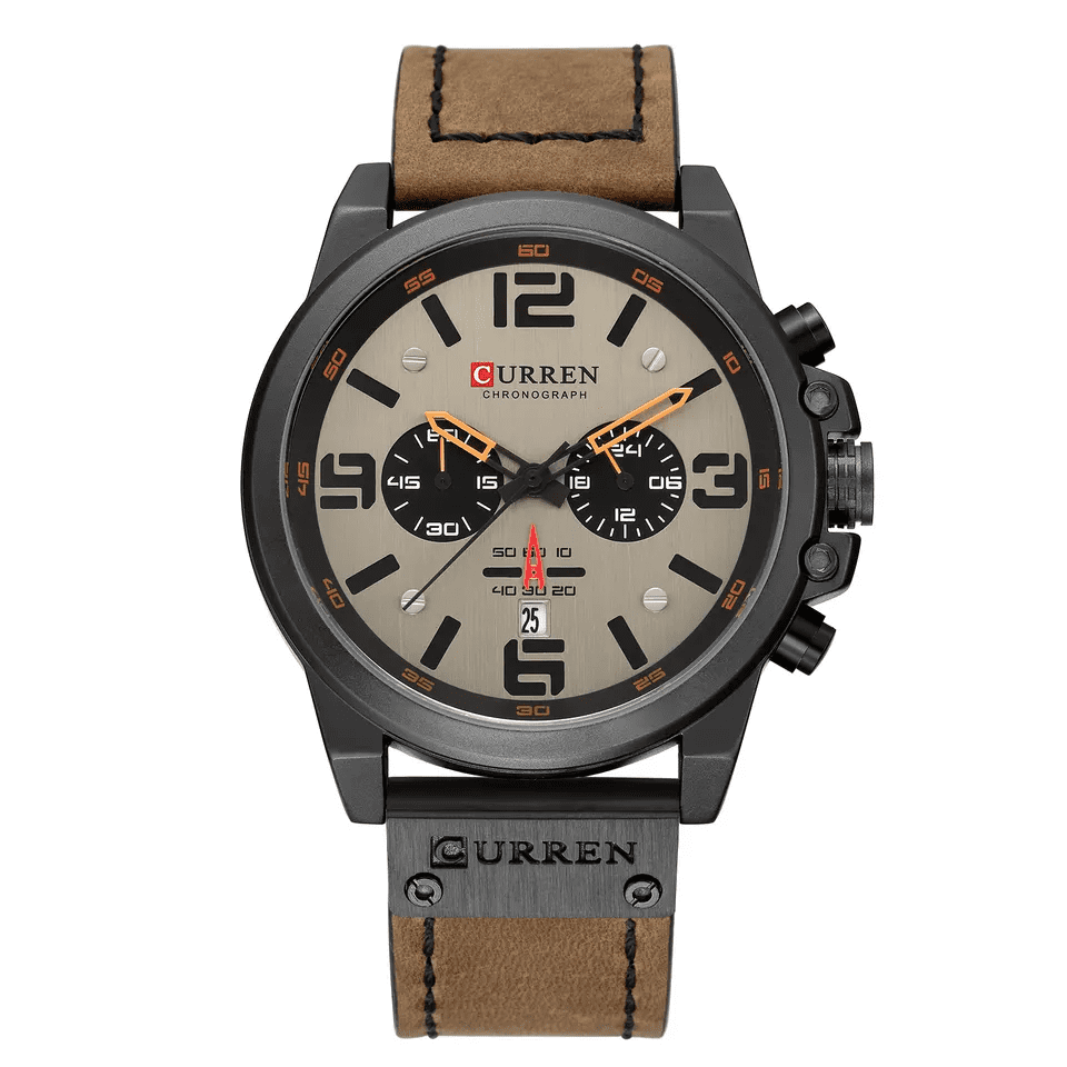 RELOJ CURREN  NEGRO/CAFÉ  CUR-10