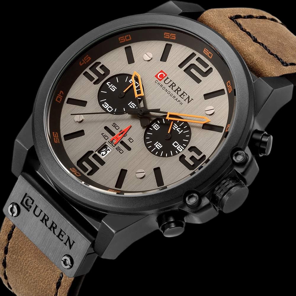 RELOJ CURREN  NEGRO/CAFÉ  CUR-10