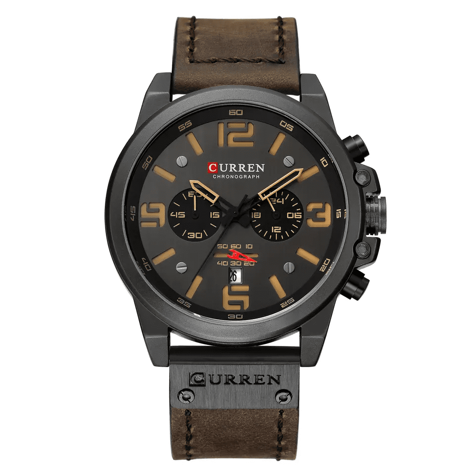 RELOJ CURREN  NEGRO/CAFÉ  CUR-11