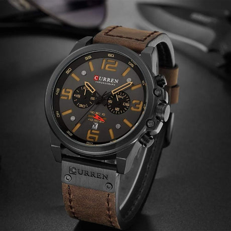 RELOJ CURREN  NEGRO/CAFÉ  CUR-11