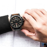 RELOJ CURREN  NEGRO/CAFÉ  CUR-11