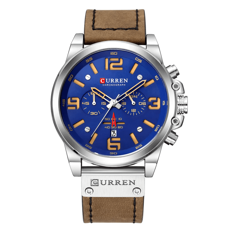 RELOJ CURREN  AZUL/CAFÉ  CUR-12