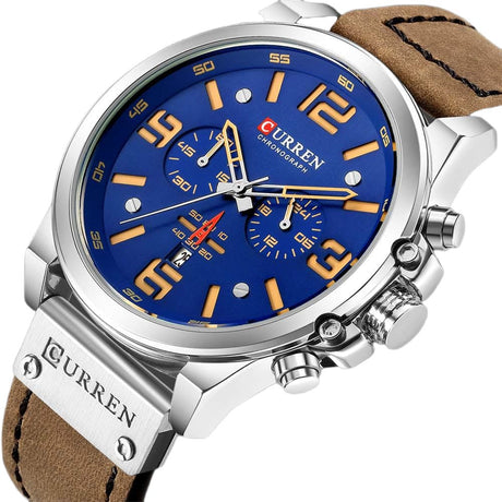 RELOJ CURREN  AZUL/CAFÉ  CUR-12