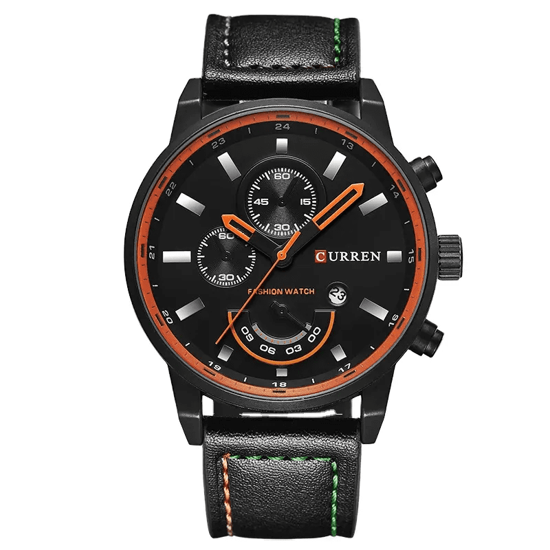 RELOJ CURREN  NARANJA/NEGRO  CUR-24