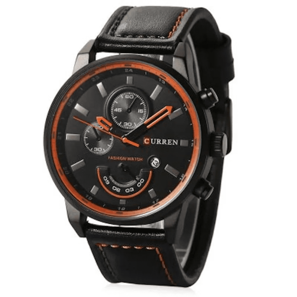 RELOJ CURREN  NARANJA/NEGRO  CUR-24