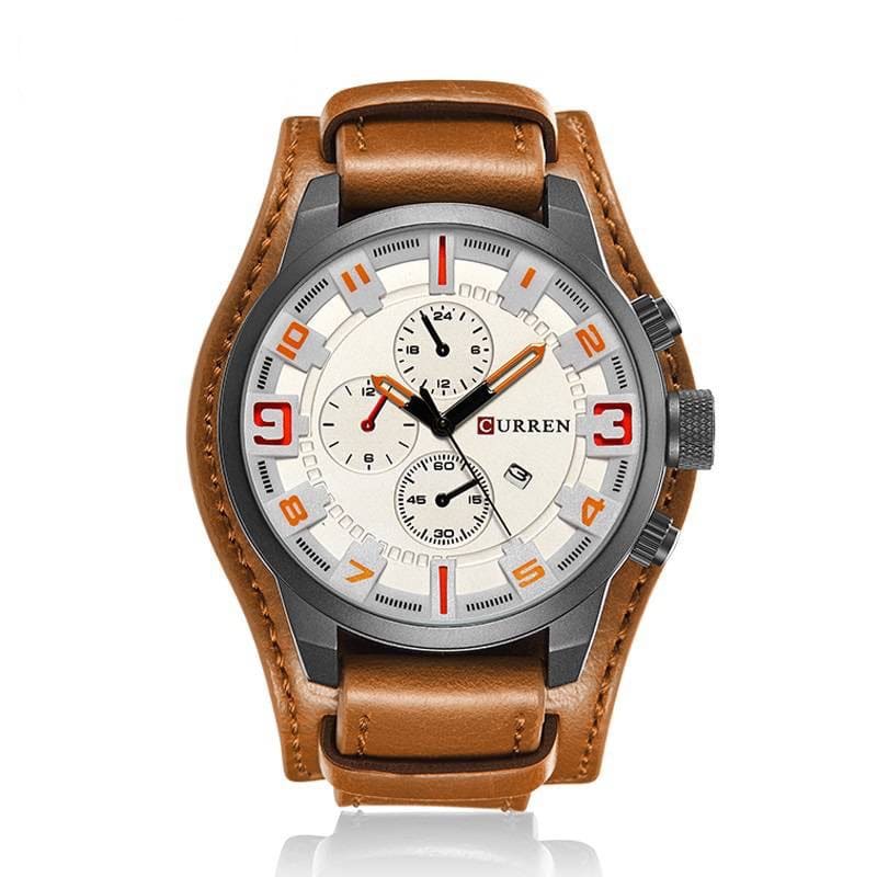 RELOJ CURREN  BLANCO/CAFÉ  CUR-3