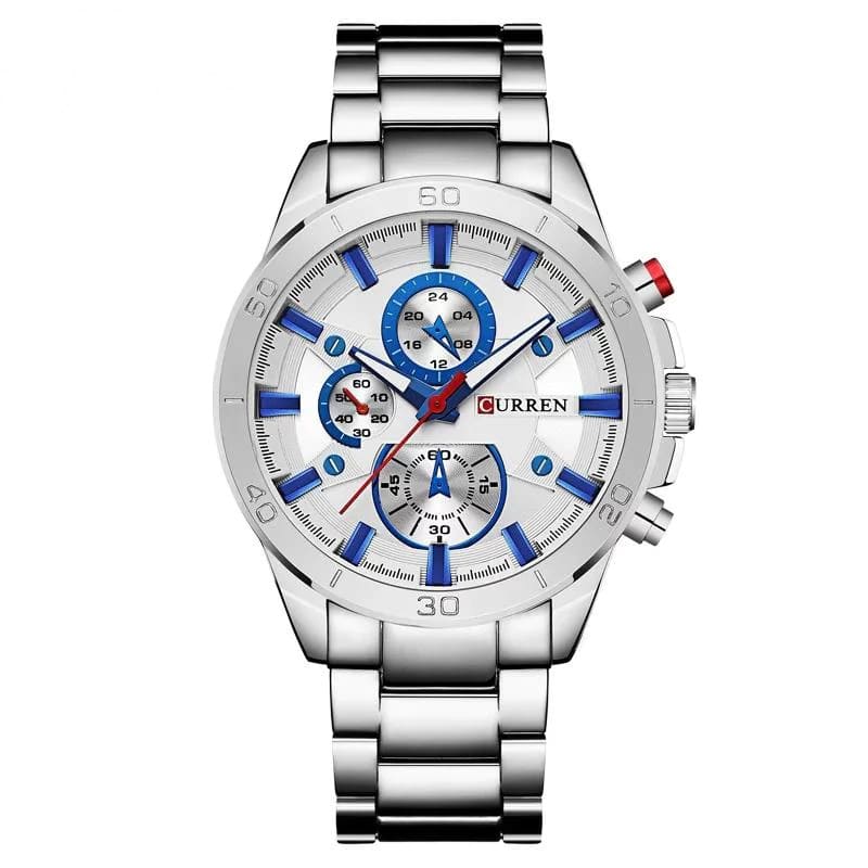 RELOJ CURREN  BLANCO/PLATEADO  CUR-9