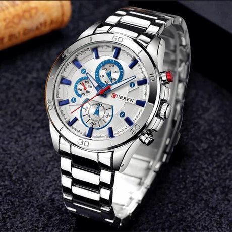 RELOJ CURREN  BLANCO/PLATEADO  CUR-9