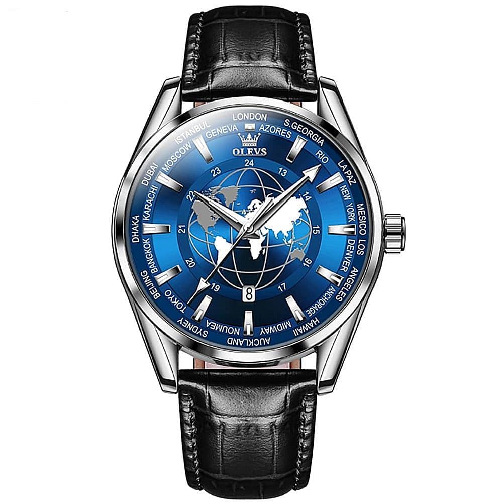 RELOJ OLEVS  AZUL/NEGRO  OLE-1