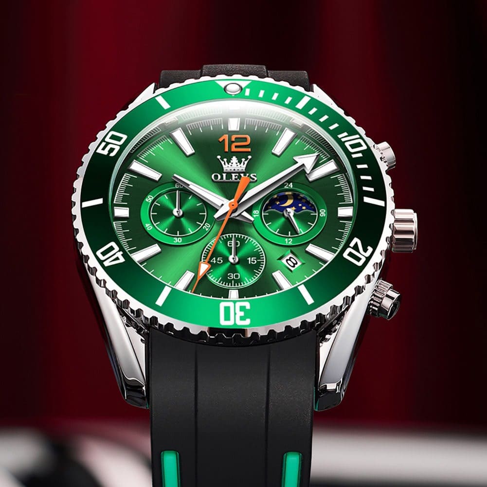 RELOJ OLEVS  VERDE/NEGRO  OLE-15