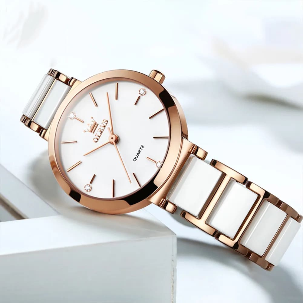 RELOJ OLEVS  BLANCO/DORADO  OLE-33