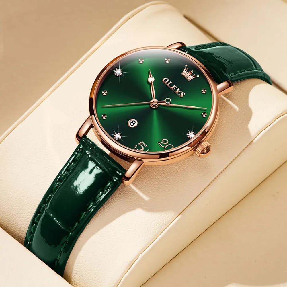 RELOJ OLEVS  VERDE/DORADO  OLE-37