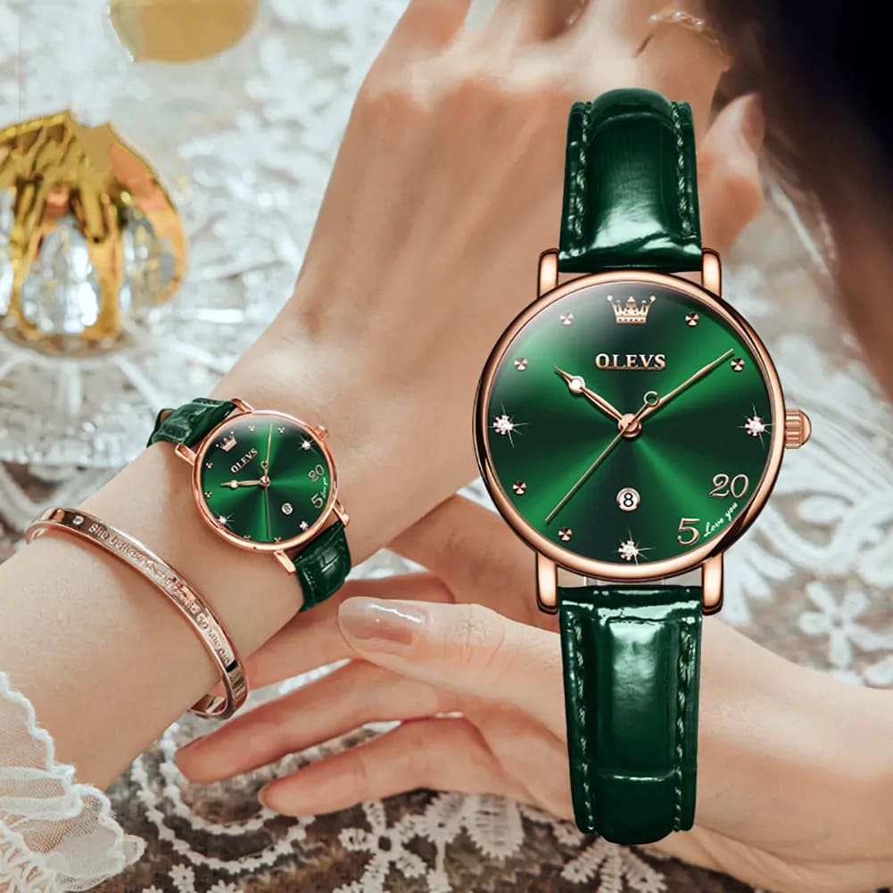 RELOJ OLEVS  VERDE/DORADO  OLE-37