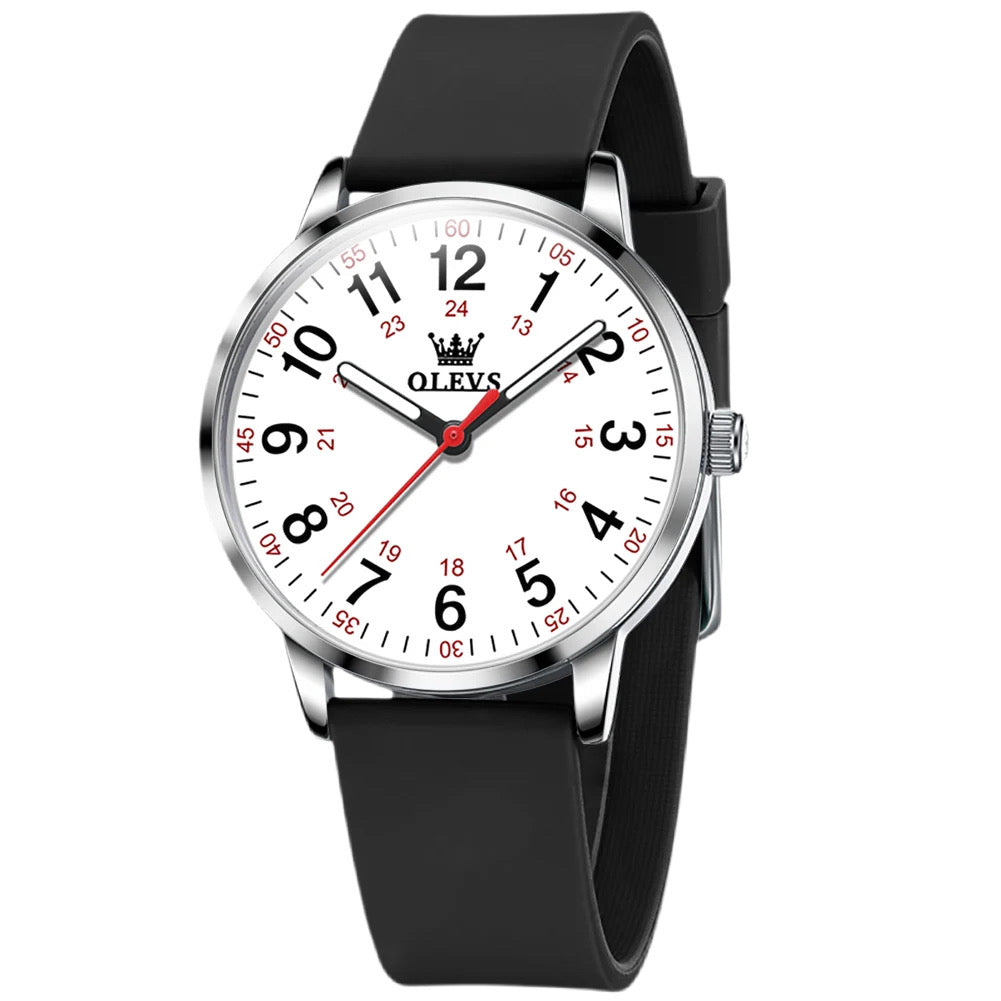 RELOJ OLEVS  BLANCO/NEGRO  OLE-42