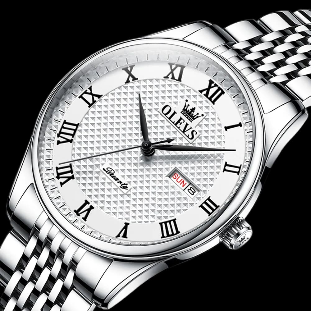 RELOJ OLEVS  BLANCO/PLATEADO  OLE-6