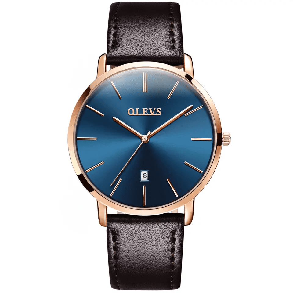 RELOJ OLEVS  AZUL/CAFÉ  OLE-8