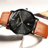 RELOJ OLEVS  NEGRO/CAFÉ  OLE-9